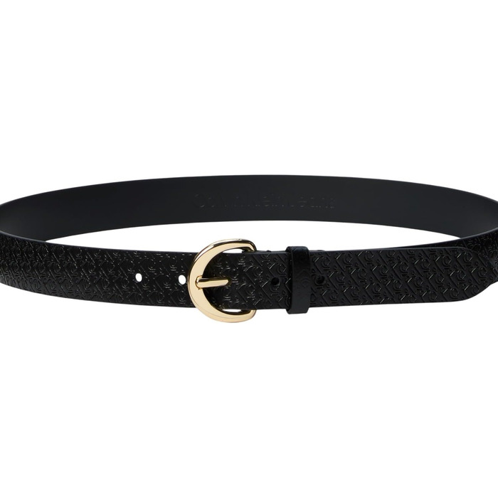 Ремінь Calvin Klein Classic Buckle Aop 30мм LV04K7019G, чорний (Чорний/CK Light Gold), 105 см