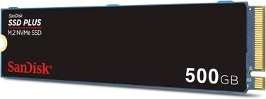 SSD SanDisk Plus 500GB NVMe PCIe Gen 4.0 - внутрішній накопичувач, до 5150 МБ/с, nCache, гарантія 5 років