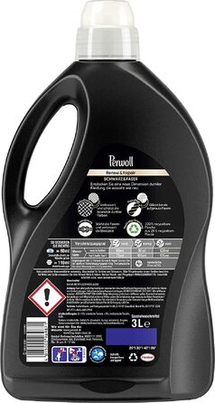 Рідкий засіб для прання чорної білизни Perwoll Renew & Repair Schwarz & Faser, 200 прань (4 x 50), для відновлення кольору та догляду за волокнами