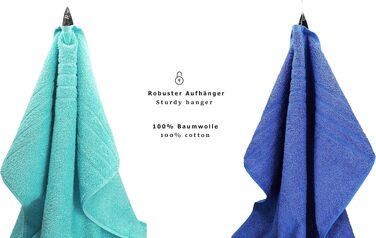 Набір розкішних рушників для ванної Betz 8-TLG Deluxe, 100% бавовна, 8 предметів (антрацит та бірюзовий)