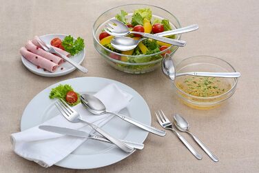 Набір столових приборів Gräwe Leipzig на 12 осіб (68 предметів) з нержавіючої сталі, з кейсом та столовим приладдям для тортів, ручна полірування, придатний для миття в посудомийній машині