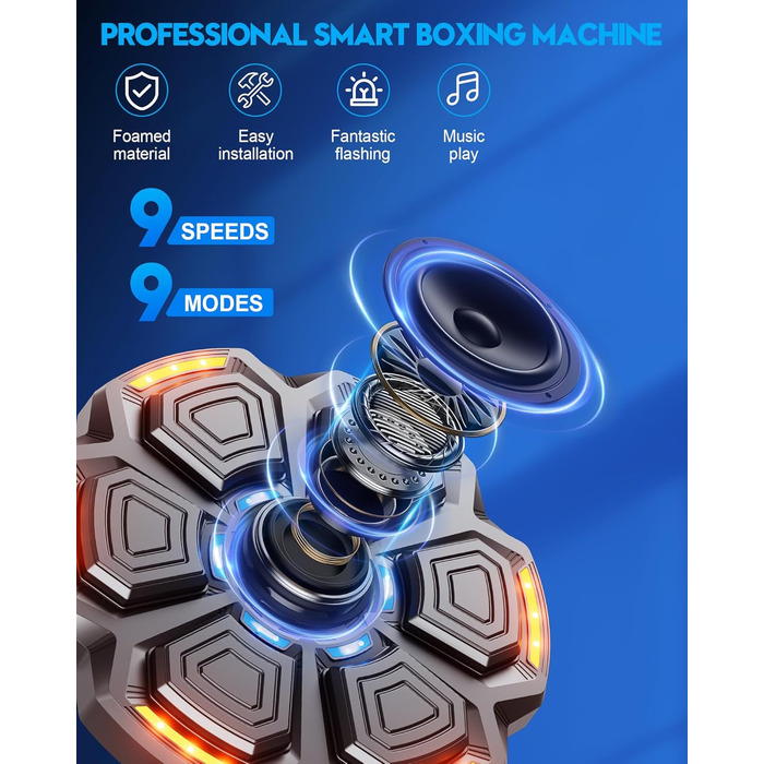 Музична боксерська машина CRECAD для дорослих з Bluetooth, LED-підсвічуванням та 9 режимами швидкості