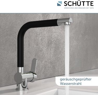 Шутер кухонний змішувач RIO 360° (хром/чорний мат), поворотний вилив, для однієї/двох мийок