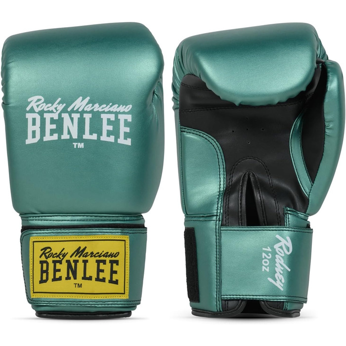 Боксерські рукавички BENLEE з екошкіри Rodney (Металевий зелений/Чорний, 10 oz)