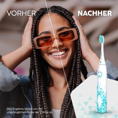 Електрична зубна щітка happybrush® Eco VIBE 3 | Подвійний набір + чохол для подорожей | Чорний/М'ятний та Білий/М'ятний | 6 тижнів роботи від акумулятора