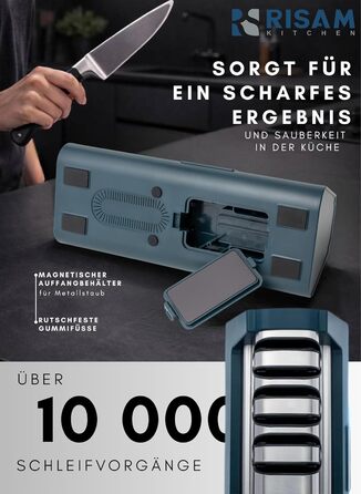 Електрична точилка для ножів Messerschärfer 3-ступенева, для кухонних та керамічних ножів, з кутовим упором