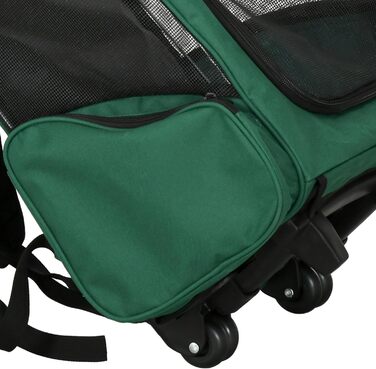 PawHut Рюкзак-переноска для собак та котів 2-в-1 з кишенями, телескопічною ручкою та колесами, 42 x 25 x 55 см, Зелений