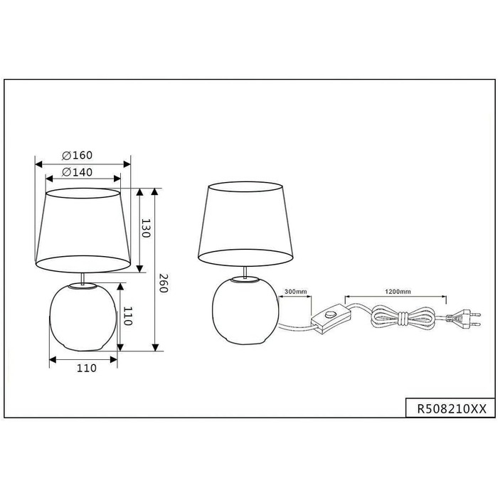 Настільна лампа Reality Leuchten Sophia, кераміка, золото, абажур з тканини (зелений/чорний), E14, 16 см