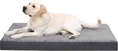 Ортопедичний лежак для собак великих порід, лежанка для собак знімний чохол, 105x70 см, двосторонній килимок, темно-сірий, 121x76x10 см