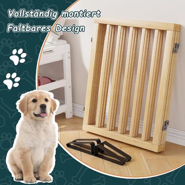Бамбукове переносне захисне ґратка для собак Semiocthome, 3 секції, для дому, 61 см (H), розширюється до 140 см