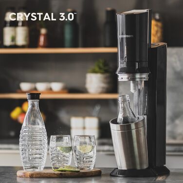 SodaStream Crystal 3.0: Газова вода вдома | Титан | 2 пляшки 0.8л + CO2 балон