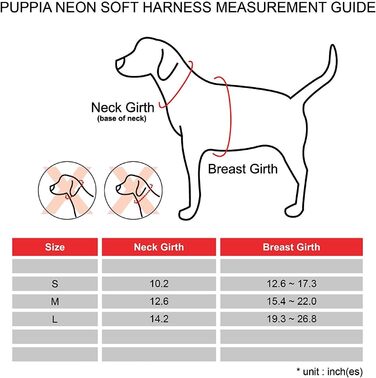 Шлейка для собак Puppia Neon - Якісна та комфортна, для цуценят, рожева, L Pink L