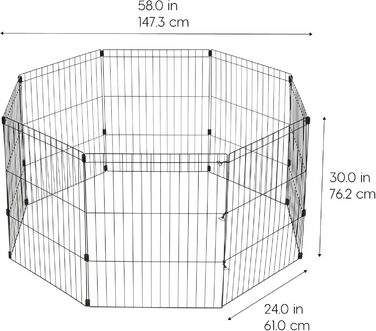 Клітка для собак IRIS OHYAMA 91.4 см - вольєр для собак, вольєр для тварин, клітка для собак, портативна, чорна