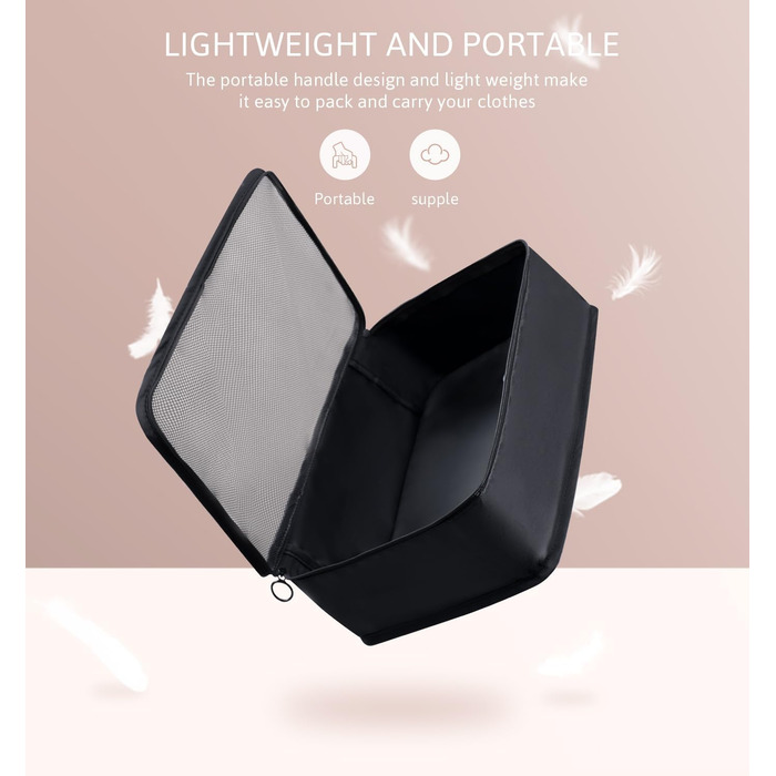 Органайзер для валізи Meowoo, набір 8 шт., кубики для пакування, чорний. Організація багажу для подорожей та бізнесу.