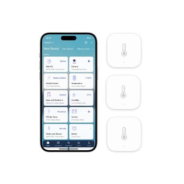 Aqara Temperature and Humidity Sensor 3-Pack, Requires Aqara Hub, Zigbee, for Remote Monitoring and Smart Home, Wireless Hygrometer-Thermometer, Compatible with Apple HomeKit, Alexa, IFTTT