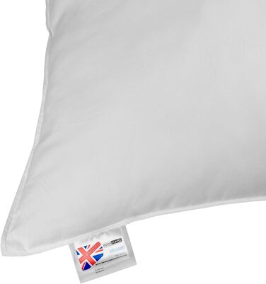 Homescapes medium-soft pillow set, 80 x 80 cm, 2-pack, goose feather and down pillow pair, Responsible Down Standard and Oeko-Tex certified, cover made of 100% cotton