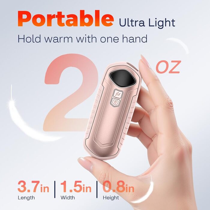 Електричні грілки для рук 2 шт. - перезаряджувані, портативні, 6000mAh, рожеві