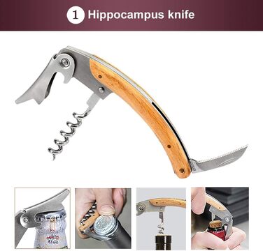 Набір з 5 викруток для вина з форми, аксесуари для вина, подарунковий набір, викрутки сомельє з відкривачем, кришки для пляшок (Золота пляшка 001)