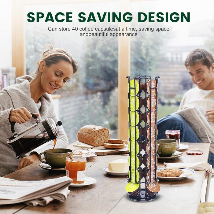 Тримач для капсул YUTUY на 32 шт. Обертовий стенд для капсул кави, чорний
