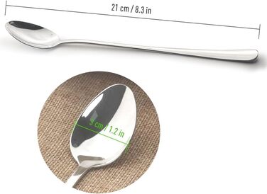 Набір ложок з нержавіючої сталі HomEdge, 21 см, 12 шт. (Коктейльні, кавові)