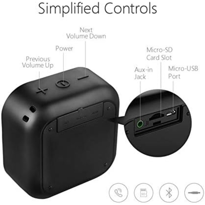 MIFA A1 Mini Bluetooth колонка, TWS, 15 год, IP56, чорна