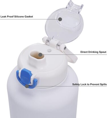 GiNT Ізольована пляшка для води з нержавіючої сталі для собак та людей, багатофункціональний дорожній диспенсер з знімними мисками та сумкою, водонепроникна годівниця для тварин для прогулянок, походів, кемпінгу, авто, білий/розкішний сад