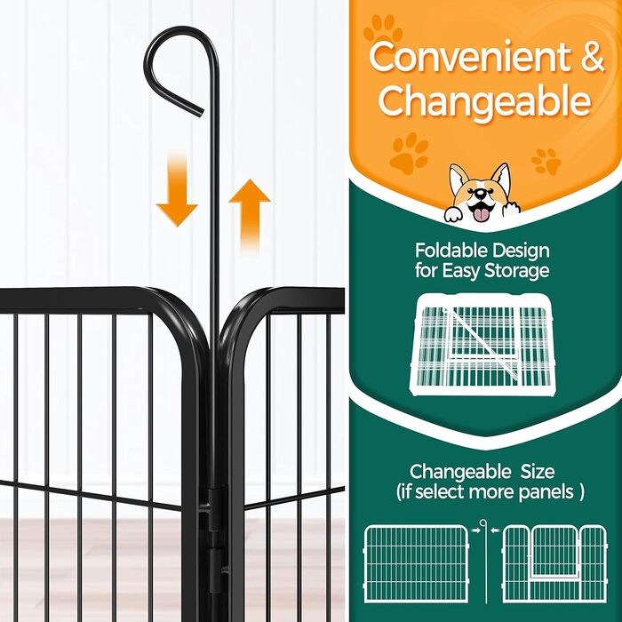 Клітка для собак Yaheetech з 8 секціями, 80x80 см, для дому та саду