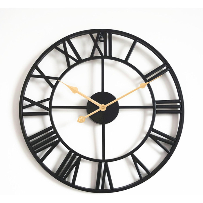 ACCSHINE Wall Clock Large Silent No-Tick Noise 60cm Roman Numerals Quartz Battery Operated Wall Clock Easy to Read for Living Room Kitchen Bedroom Office School