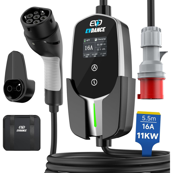 Кабель для зарядки електромобіля Type 2 - Schuko, 3.68 кВт, 6.1 м, 6-16A, для електромобілів та гібридів (PHEV/EV)