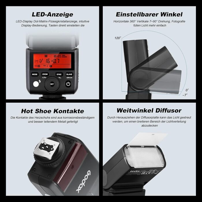 Спалахувач Godox TT350S для Nikon з радіосинхронізацією 2.4G X System, 1/8000s HSS, Li-Ion акумулятор 2500mAh