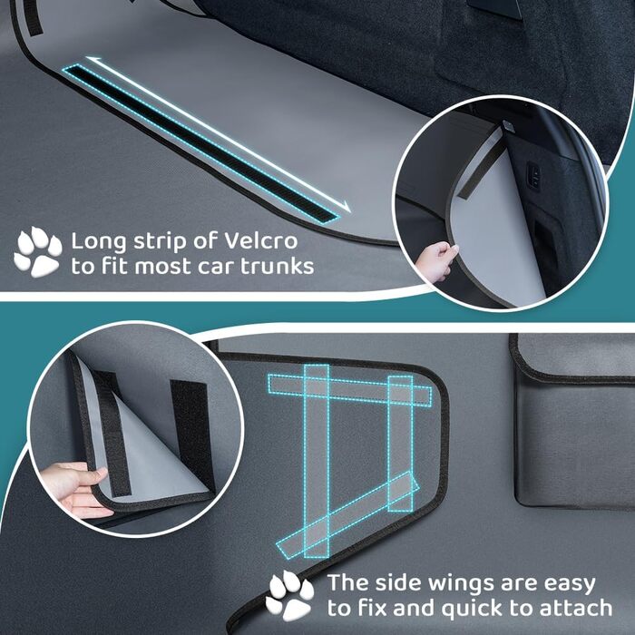 Захист для багажника автомобіля для собак KYG: універсальний, водовідштовхувальний, стійкий до зносу, з бічними захистами. Розмір: 185x105x38 см (сірий)