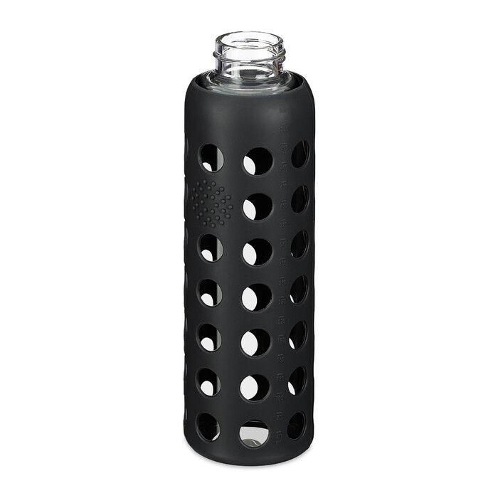 Relaxdays Glass Bottle with Bamboo Lid 550ml