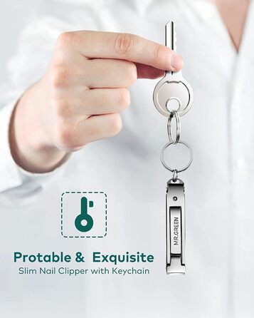 Ножиці для нігтів MR.GREEN складні, медична нержавіюча сталь, ультратонкі дорожні, компактні