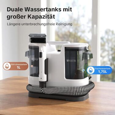 Lubluelu Пилосос для чищення м'яких меблів та килимів – 600 Вт, 20 кПа, з самоочищенням та довгим шлангом для килимів, диванів та авто (слонова кістка)