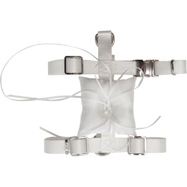 Нашийник для собак Croci Ceremony з кільцем для обручки, H-подібний, регульований, білий, розмір S (38-54 см)