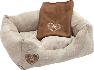 Ліжко для домашніх тварин Kerbl LOVE YOU, бежеве, 47x37x17 см / 50x40 см