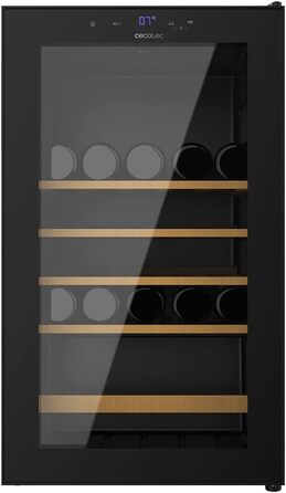 Cecotec Bolero GrandSommelier 36000 Wine Cooler - 95 Liter, Compressor, Touch Control, LED, Black - 36 Bottles