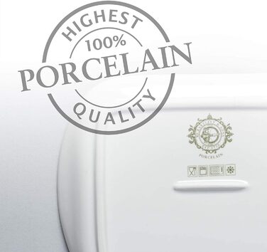 WM Bartleet & Sons 1750 Traditional Porcelain Butter Dish with Lid, Cow Design, 19 cm, White