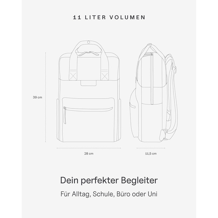 Kapten & Son Bergen Rucksack | Rucksack for Women & Men | Daypack | Carry-on Rucksack, Daypack | Water-resistant (Medium 11 L, Steel Blue Sprinkled)
