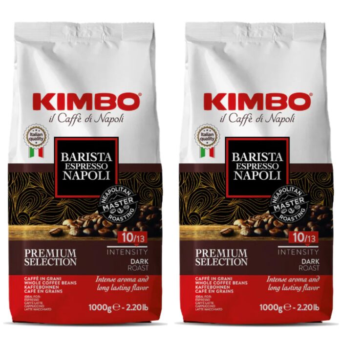 Кава в зернах Kimbo Espresso Napoletano, темне обсмаження, 1 кг (набір 2 упаковки)
