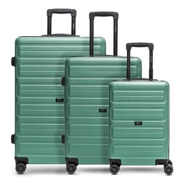 Набір валіз REDOLZ Essentials 08 (3 шт.) з ABS-пластику, легкі дорожні тролеї з TSA-замком та 4 подвійними колесами, Green Blue, розміри S/M/L