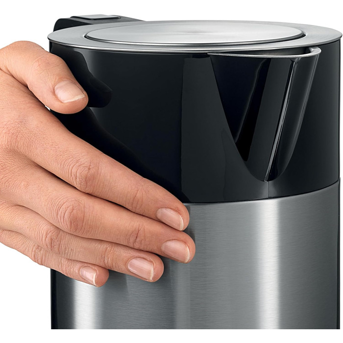 Bosch cordless kettle TWK7203, automatic shut-off, overheat protection, 7 temperature settings, keep-warm function, 1.7 L, 2200 W, black Single