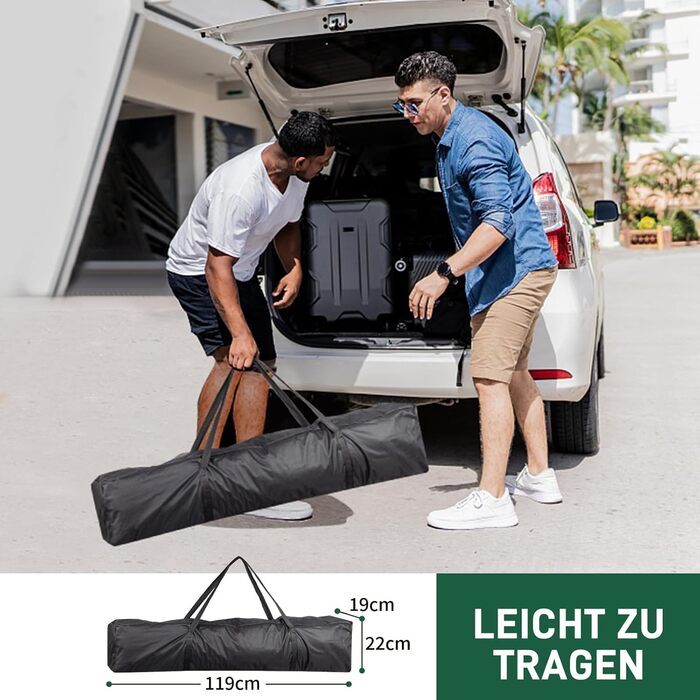 LEADZM 3x3m Pavilion, Pop-up Folding Pavilion, Stable, Waterproof, Steel Frame, Adjustable Height, UV Protection 50+, Garden Tent, Party Tent, for Garden, Party, Camping (Green)