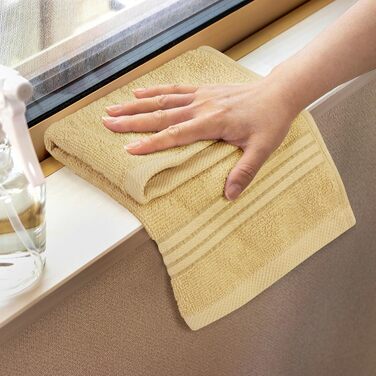 Набір м'яких махрових рушників для обличчя та тіла Utopia Towels, 30x30 см, 100% бавовна, високопоглинаючі, світло-сірий, 12 шт.