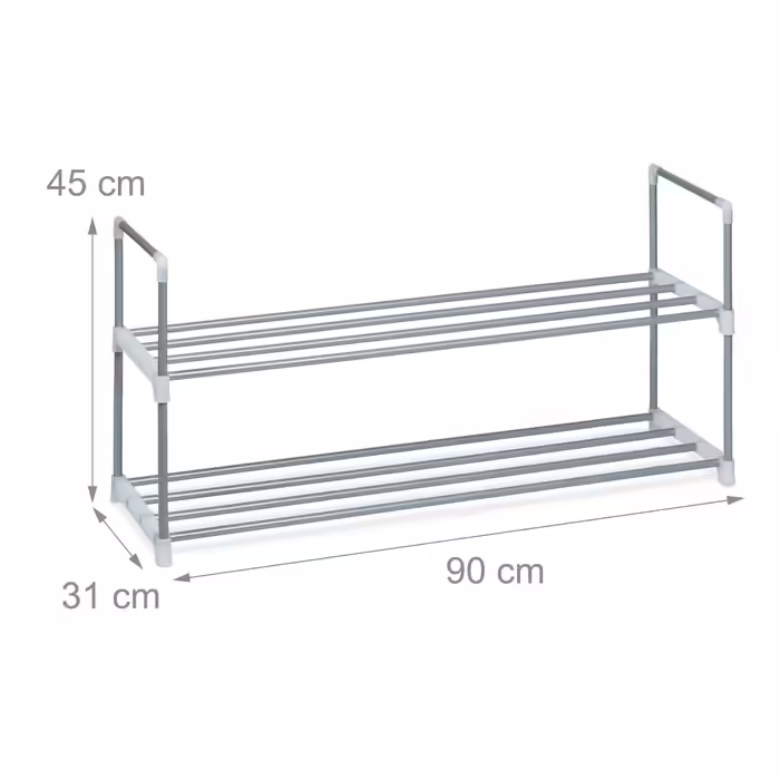 Relaxdays Shoe Rack, Metal, Silver