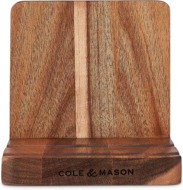 Cole & Mason H722134 Buckland Cookbook Stand and Tablet Stand made of Acacia Wood, Cookbook Holder for Kitchen, Not Dishwasher Safe