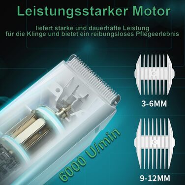 Професійна машинка для стрижки собак та котів, тиха, з керамічним лезом, електрична, водонепроникна (IPX7), зелена, стандартний набір