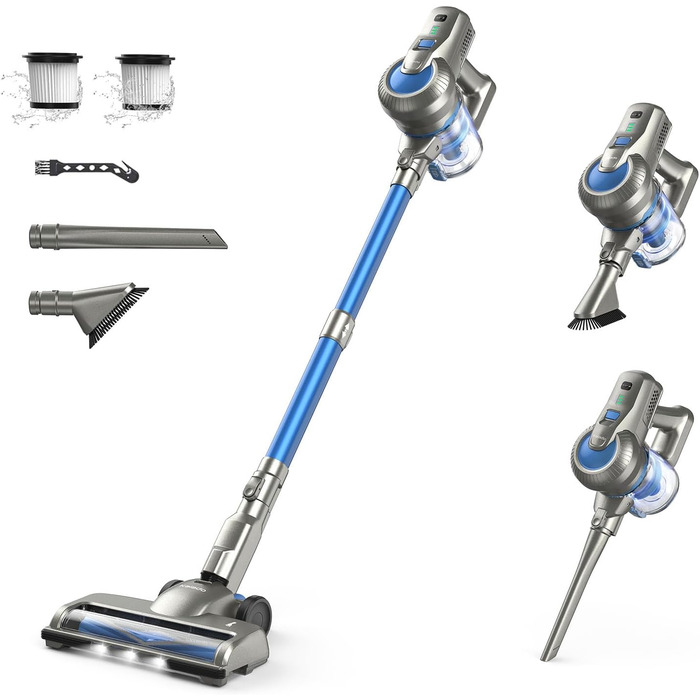 Kalado KCV500 Бездротовий акумуляторний пилосос, 23kPa потужність всмоктування, ультралегкий, 6-в-1, час роботи 35 хв, для тварин, килимів, твердих підлог