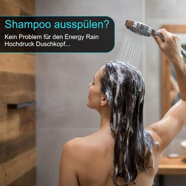 Насадка для душу Energy Rain з 9 режимами, високий тиск, економна вода, ручна лійка для душу, хром