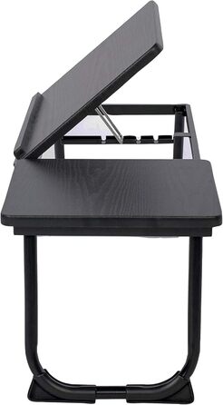 Зручний столик-трансформер для ліжка та дивану: регульована висота, складні ніжки, для ноутбука, їжі, читання. Білий/Чорний